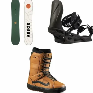 Arbor Element Decon Snowboard + Spruce Snowboard Bindings + Vans Hi Standard OG Snowboard Boots 2025