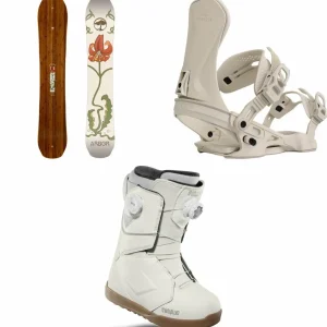 Arbor Swoon Camber Snowboard + Sequoia Snowboard Bindings + thirtytwo Lashed Double Boa Snowboard Boots - Women's 2025