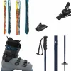 Kids Atomic Bent Chetler Mini Skis + Colt 7 GW Ski Bindings + K2 Reverb Ski Boots + evo Lil Send'r Adjustable Ski Poles + evo Sessel Helmet + Goggle Combo - Kids'