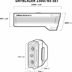 Blackburn Dayblazer 1500 Front and 65 Rear Bike Light Set