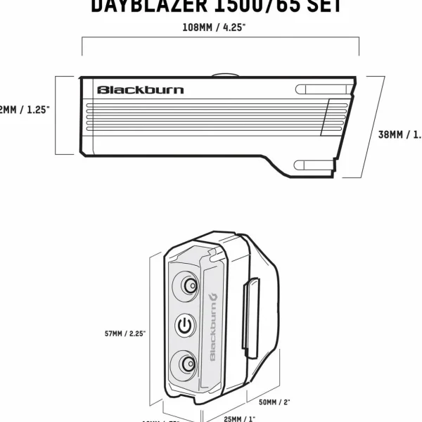 Blackburn Dayblazer 1500 Front and 65 Rear Bike Light Set