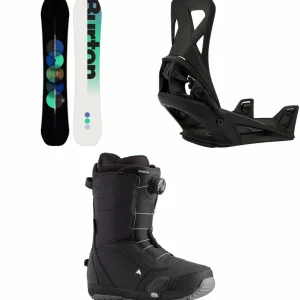 Burton Custom Flying V Snowboard + Step On Snowboard Bindings + Ruler Step On Snowboard Boots 2025