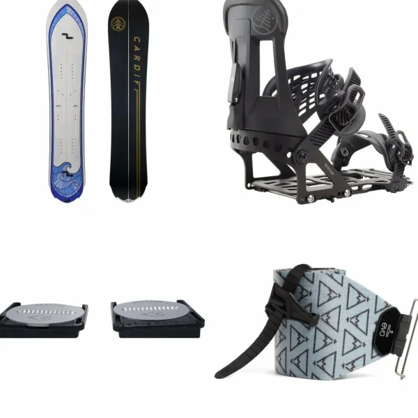 Cardiff Swell Enduro Splitboard + Burton Hitchhiker Splitboard Bindings  + Spark R&D Canted Pucks + evo x Pomoca Pro Glide Splitboard Skins 2025
