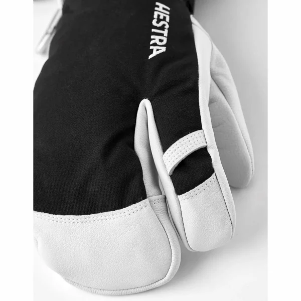 Women Hestra Army Leather Heli Ski 3-Finger Mittens