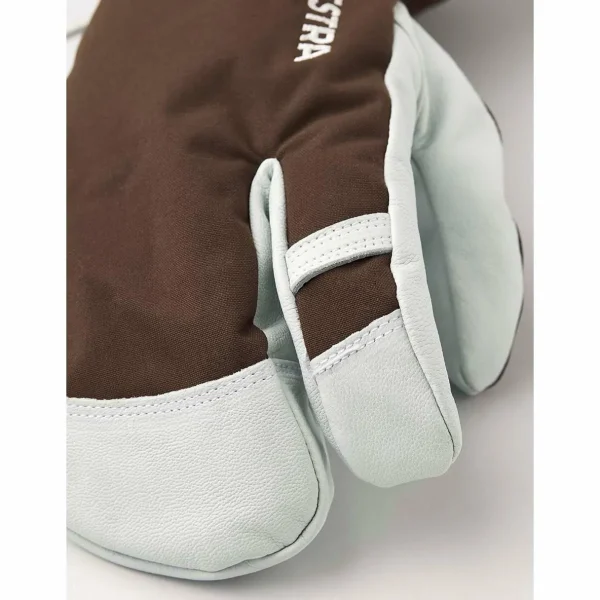 Women Hestra Army Leather Heli Ski 3-Finger Mittens