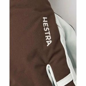 Women Hestra Army Leather Heli Ski 3-Finger Mittens