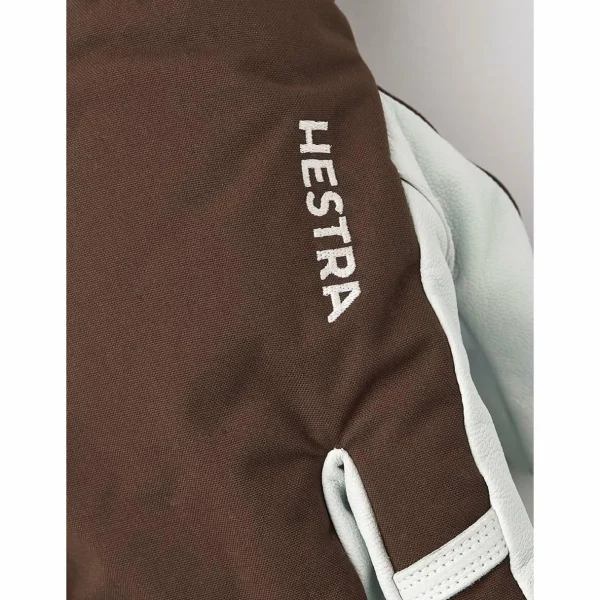 Women Hestra Army Leather Heli Ski 3-Finger Mittens