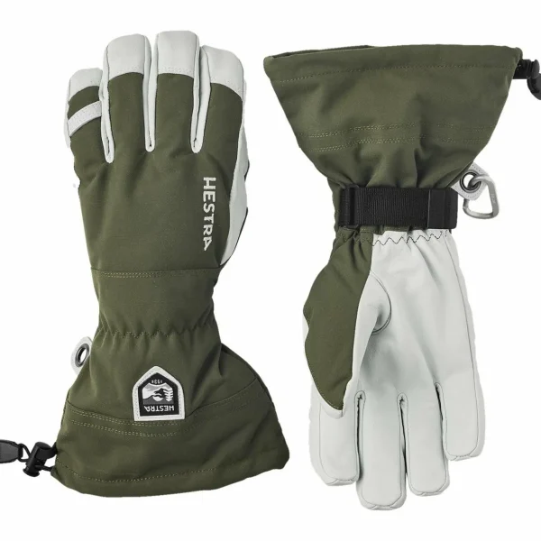 Women Hestra Army Leather Heli Ski 5-Finger Gloves