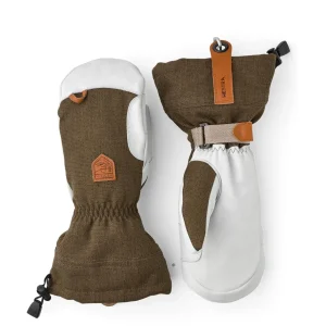 Women Hestra Army Leather Patrol Gauntlet Mittens