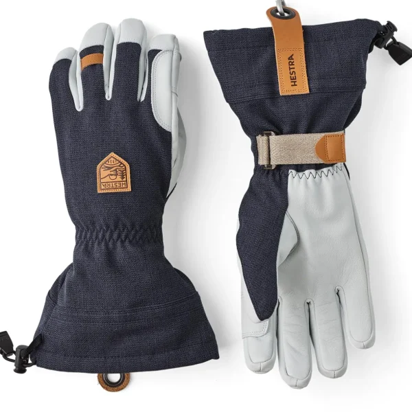 Women Hestra Army Leather Patrol Gauntlet Gloves