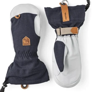 Women Hestra Army Leather Patrol Gauntlet Mittens