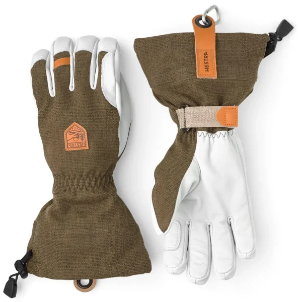 Women Hestra Army Leather Patrol Gauntlet Gloves