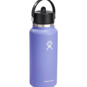 Women Hydro Flask 32oz Wide Mouth Flex Straw Cap Water Bottle