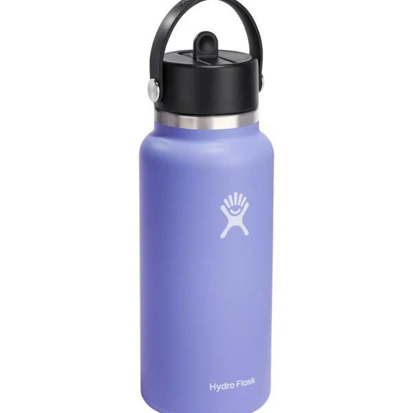 Women Hydro Flask 32oz Wide Mouth Flex Straw Cap Water Bottle