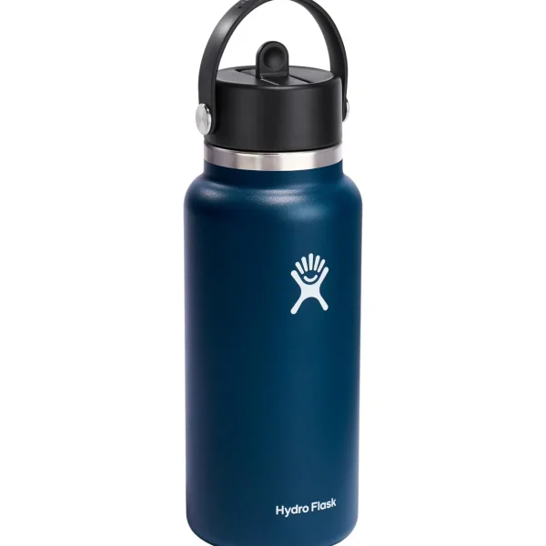 Women Hydro Flask 32oz Wide Mouth Flex Straw Cap Water Bottle