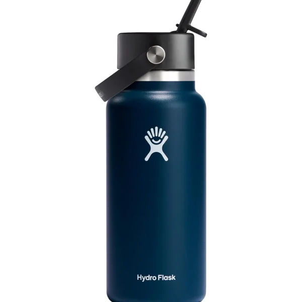 Women Hydro Flask 32oz Wide Mouth Flex Straw Cap Water Bottle