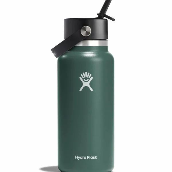 Women Hydro Flask 32oz Wide Mouth Flex Straw Cap Water Bottle