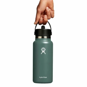 Women Hydro Flask 32oz Wide Mouth Flex Straw Cap Water Bottle