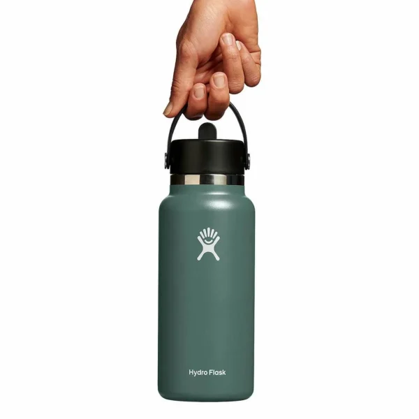 Women Hydro Flask 32oz Wide Mouth Flex Straw Cap Water Bottle