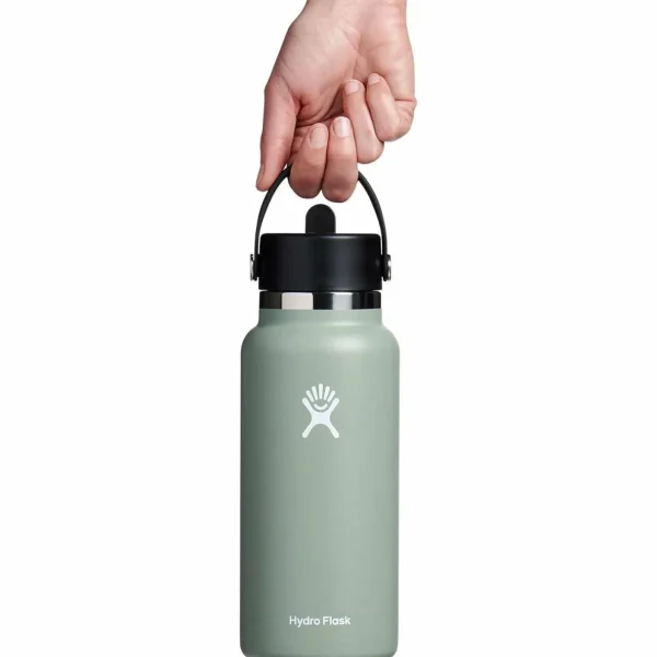 Women Hydro Flask 32oz Wide Mouth Flex Straw Cap Water Bottle