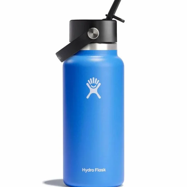 Women Hydro Flask 32oz Wide Mouth Flex Straw Cap Water Bottle