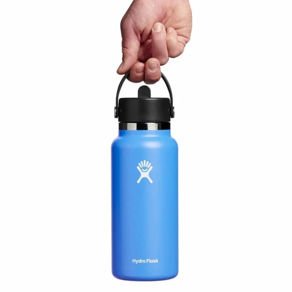 Women Hydro Flask 32oz Wide Mouth Flex Straw Cap Water Bottle