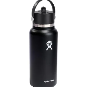Women Hydro Flask 32oz Wide Mouth Flex Straw Cap Water Bottle