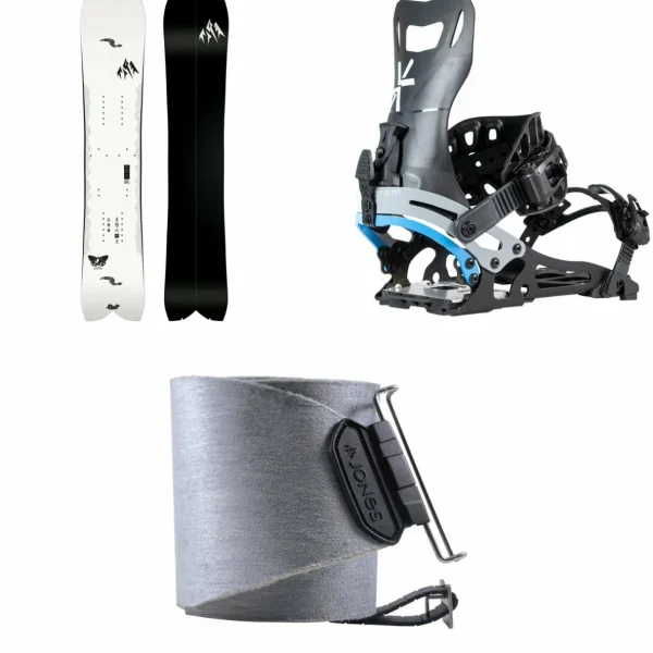 Jones Ultralight Butterfly Splitboard+ Karakoram Nomad ?+ Split Interface Splitboard Bindings + Nomad Pro Universal Tail Clip Splitboard Skins 2025