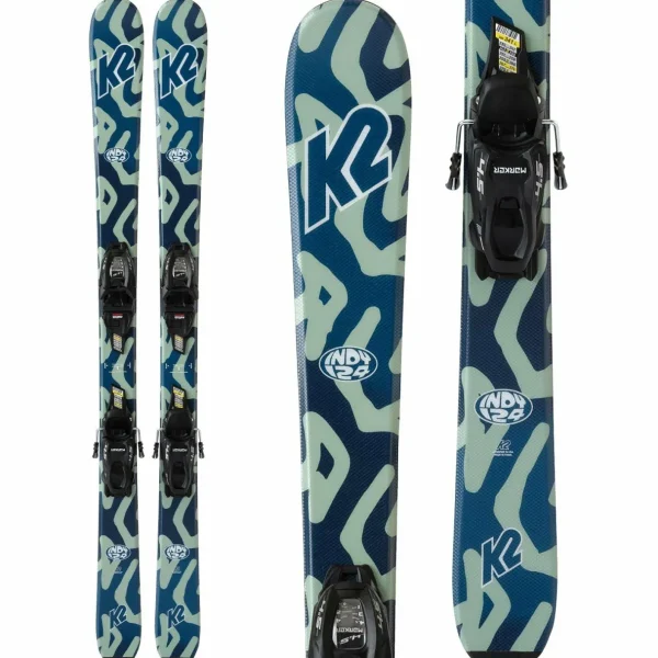 Kids K2 Indy Skis + FDT 4.5 Bindings + Indy 1 Ski Boots + evo Sessel Helmet + Goggle Combo - Kids'