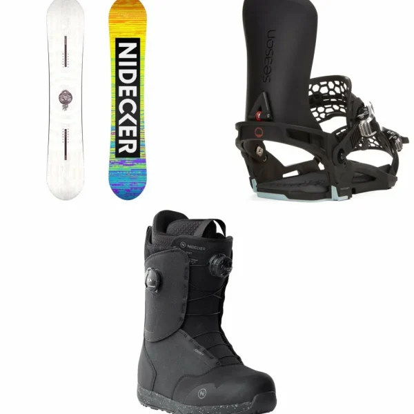 Nidecker Sensor Pro Snowboard + Season Universal Snowboard Bindings + Rift Snowboard Boots 2025