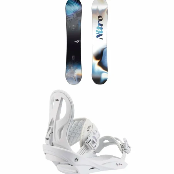 Nitro Lectra Leaf Cam-Out Snowboard + Rythm Snowboard Bindings - Women's 2025