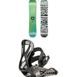 Kids Nitro Ripper x Volcom Snowboard + Micro Charger Snowboard Bindings - Kids 2025