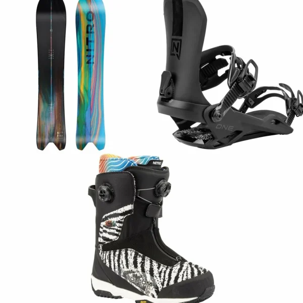 Nitro Squash Snowboard  + One Snowboard Bindings + Skylab Boa Snowboard Boots 2025