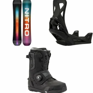 Nitro Team Snowboard + Burton Step On Snowboard Bindings + Profile Step On TLS Snowboard Boots 2025