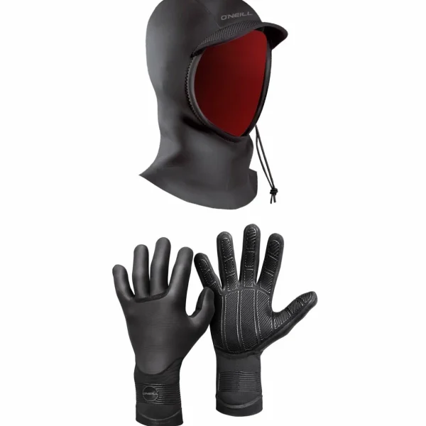 O'Neill Psycho 3mm Wetsuit Hood + 3mm Psycho Tech Gloves