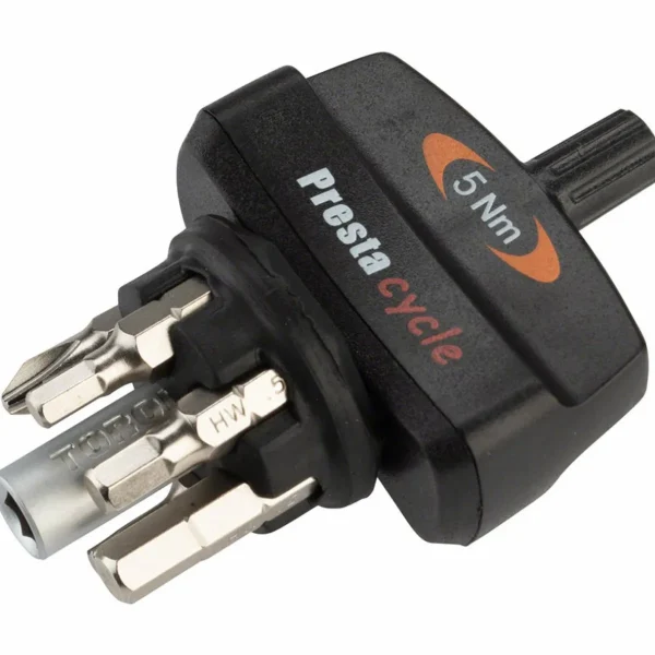 Prestacycle TorqKey Mini Preset Torque Tool with 6 Bits & Holder