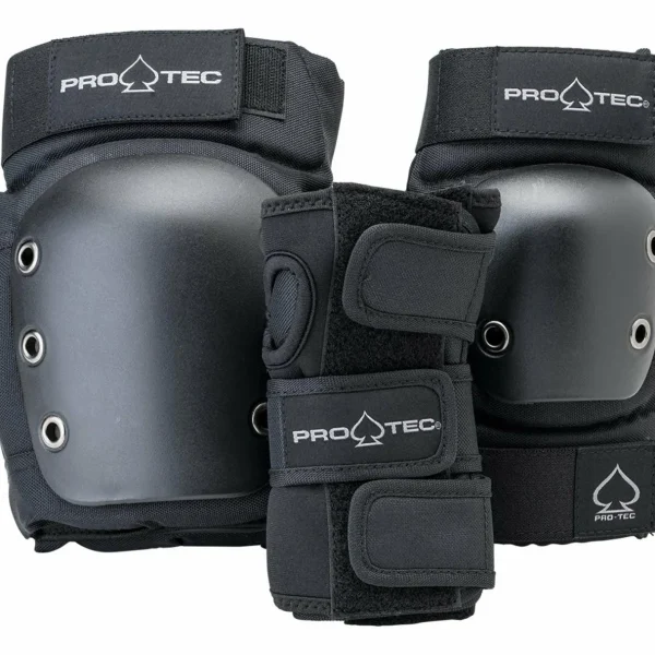 Pro-Tec Classic Skate Skateboard Helmet + Street Gear Junior Open Back Skateboard Pads