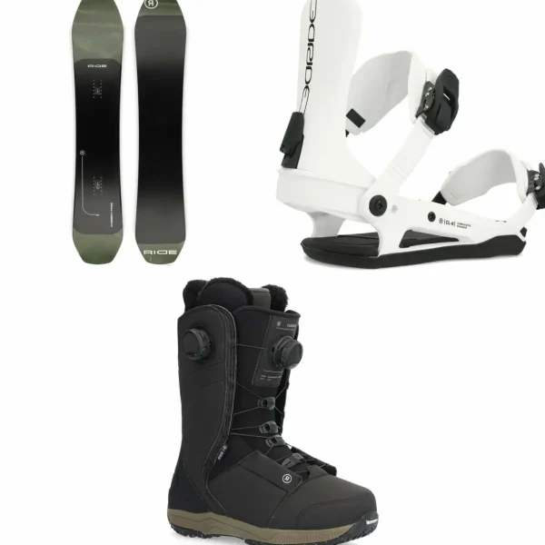 Ride Deep Fake Snowboard + CL-6 Snowboard Bindings + Cadence Snowboard Boots - Women's 2025