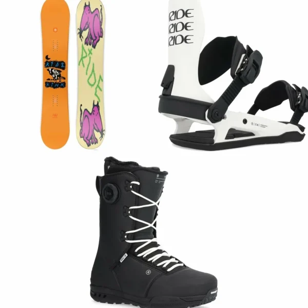 Ride Kink Snowboard + C-6 Snowboard Bindings + Fuse Snowboard Boots 2025