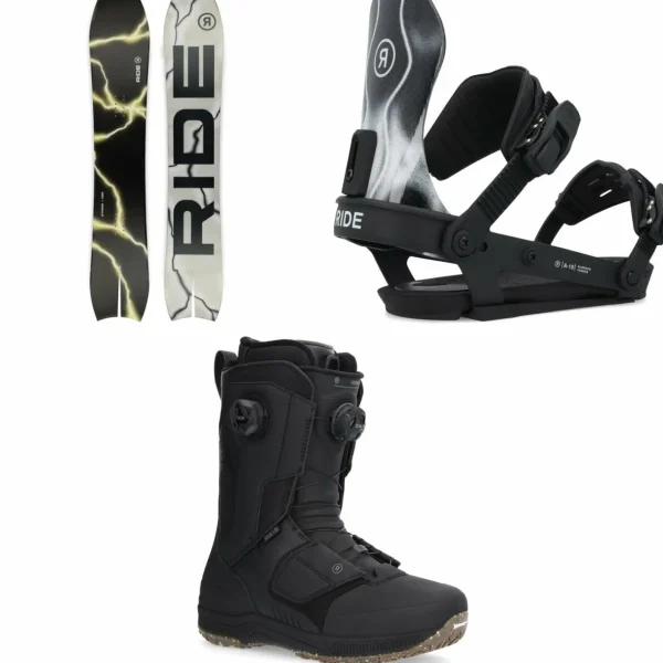 Ride MTNpig Snowboard + A-10 Snowboard Bindings + Insano Snowboard Boots 2025