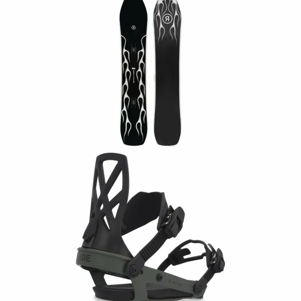 Ride Smokescreen Snowboard + A-4 Snowboard Bindings 2025