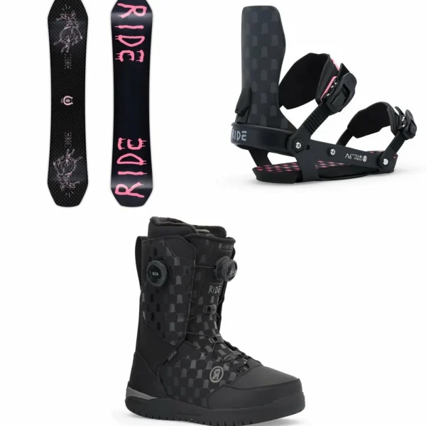 Ride x Trevor Andrew Zero Snowboard + A-6 x Trevor Andrew Snowboard Bindings + Trevor Andrew Lasso Snowboard Boots 2025