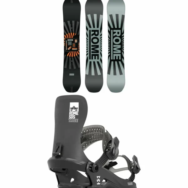 Rome Mechanic Snowboard + Trace Snowboard Bindings 2025