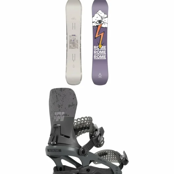 Rome Stale Crewzer Snowboard + D.O.D. Snowboard Bindings 2025