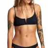 Women RVCA Solid V-Wire Bralette Bikini Top - Women's
