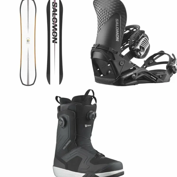 Salomon Assassin Snowboard + Hologram Snowboard Bindings  + Dialogue Dual Boa Snowboard Boots 2025