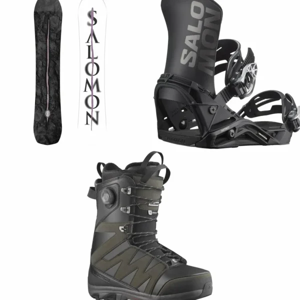 Salomon Craft Snowboard + District Snowboard Bindings + X Approach Lace SJ Boa Snowboard Boots 2025