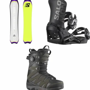 Salomon Dancehaul Snowboard + District Snowboard Bindings + X Approach Lace SJ Boa Snowboard Boots 2025