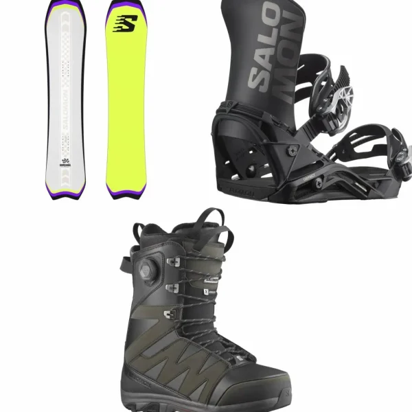 Salomon Dancehaul Snowboard + District Snowboard Bindings + X Approach Lace SJ Boa Snowboard Boots 2025