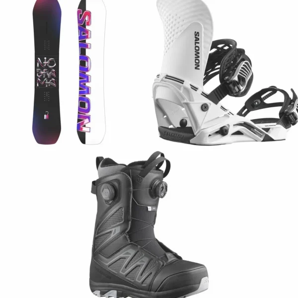 Salomon No Drama Snowboard + Hologram Snowboard Bindings  + Ivy BOA SJ Snowboard Boots - Women's 2025
